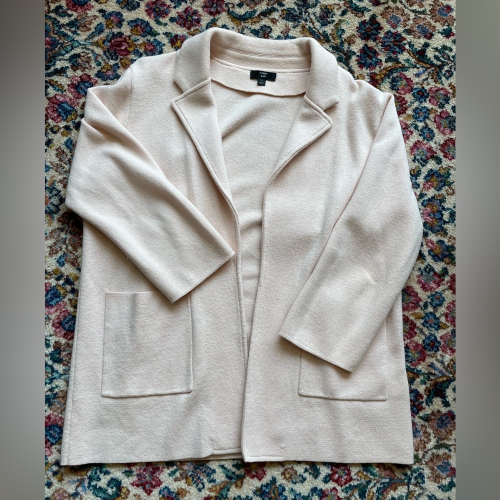 J Crew Sweater Jacket, pink, size L